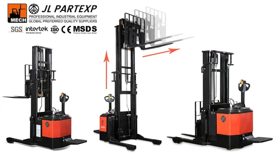 Full Electric Forklift 1500kg Lifting Height 2/3/4 Meters Mini Electric Stacker Standing Forklift Cheap Price 