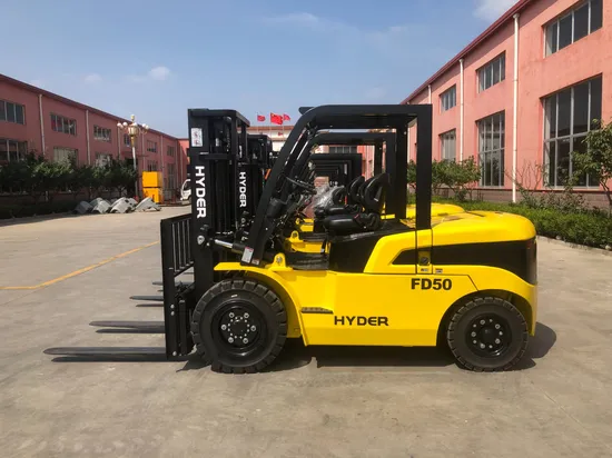 Hyder High Performance Fork Lift Lower Factory Price 2ton 3ton 4ton 5ton Diesel Forklift Truck with 3/4/5/6m Duplex/Triplex Full Free Mast and Side Shift 